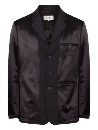 MM6 Maison Margiela satin-finish blazer - Black