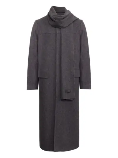 MM6 Maison Margiela scarf-detail longline coat - Grey