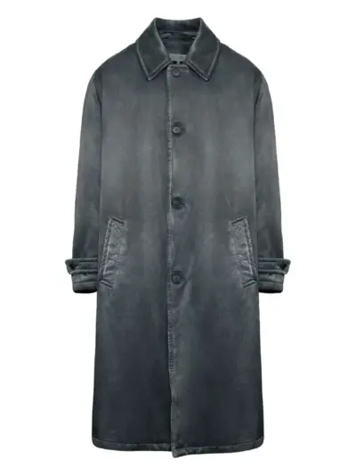 MM6 Maison Margiela waxed button-up coat - Grey