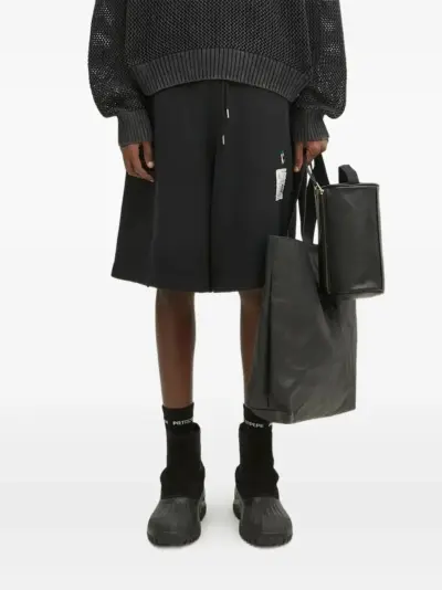 Maison MIHARA YASUHIRO drawstring patch-pocket sweat shorts - Black