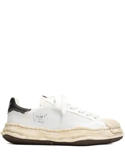 Maison MIHARA YASUHIRO torn-film attached canvas sneakers - White