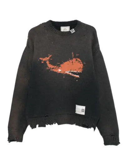 Maison MIHARA YASUHIRO whale intarsia-knit sweater - Black