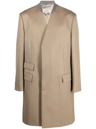 Maison Margiela Cavalry single-breasted wool coat - Neutrals