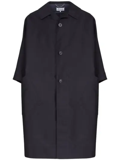 Maison Margiela Cocoon long cotton coat - Black