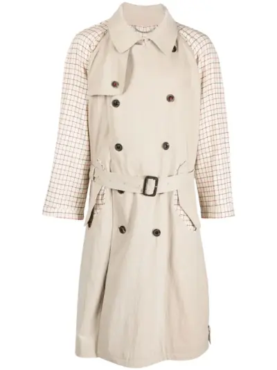 Maison Margiela Spliced belted trench coat - Neutrals