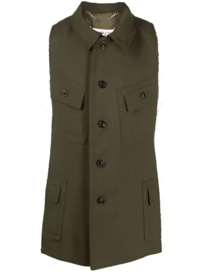 Maison Margiela Spliced sleeveless jacket - Green