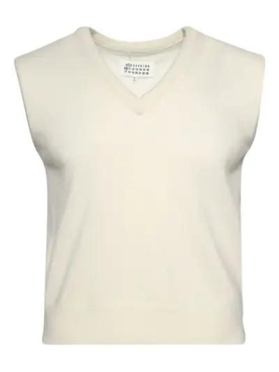 Maison Margiela V-neck cropped vest - White