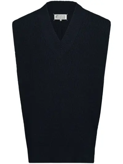 Maison Margiela V-neck knitted vest - Blue