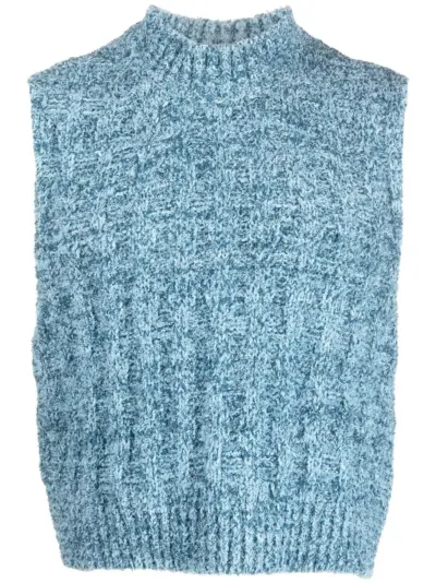 Maison Margiela bouclé knitted vest - Blue