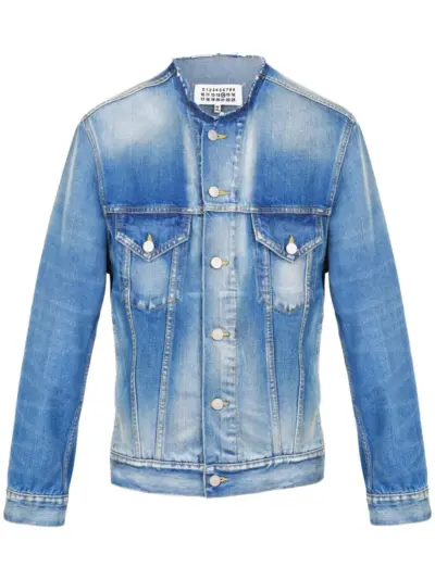 Maison Margiela collarless denim jacket - Blue
