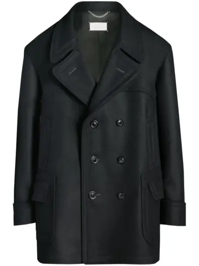 Maison Margiela double-breasted wool-blend coat - Black
