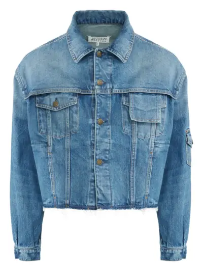 Maison Margiela frayed denim jacket - Blue