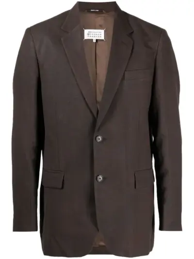 Maison Margiela notched-lapels single-breasted blazer - Brown