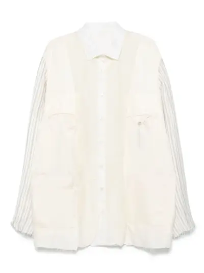 Maison Margiela panelled shirt jacket - Neutrals