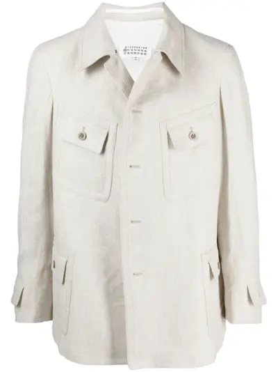 Maison Margiela single-breasted shirt jacket - Neutrals