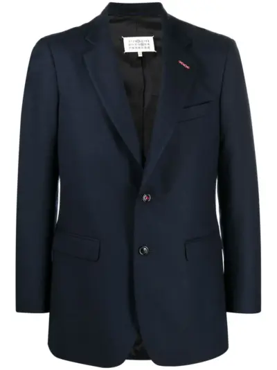 Maison Margiela single-breasted twill blazer - Blue