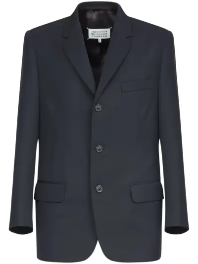 Maison Margiela single-breasted wool blazer - Blue
