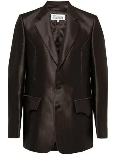 Maison Margiela striped single-breasted blazer - Brown