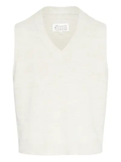 Maison Margiela v-neck sleeveless knit vest - Neutrals
