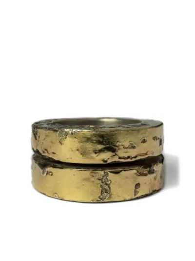 Parts of Four 18K gold-plated Crevice ring