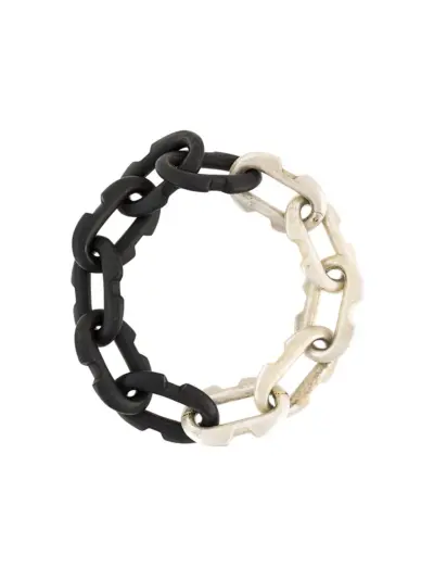 Parts of Four Massive Deco Link Infinity Chain necklace - Metallic
