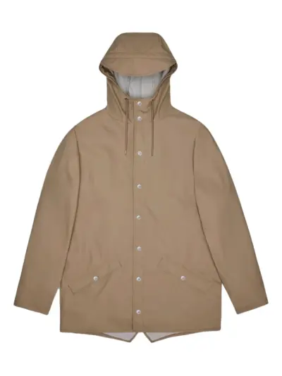 Rains button-fastening hooded jacket - Neutrals