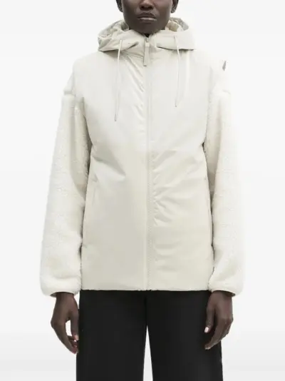 Rains hooded fleece-sleeve jacket - Neutrals