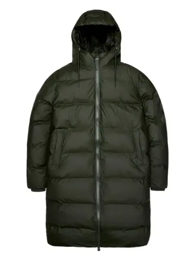Rains hooded puffer coat - Green