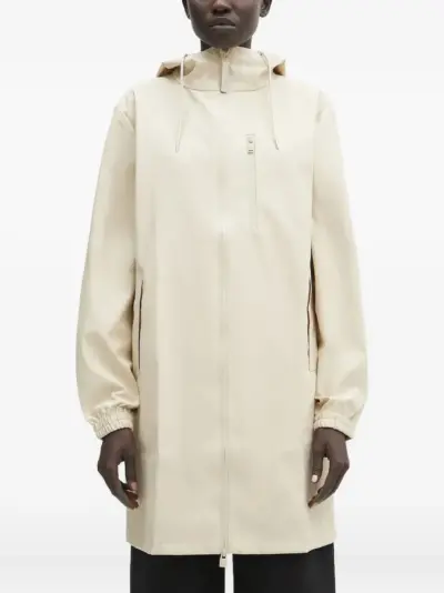 Rains hooded zip-front trench coat - Neutrals
