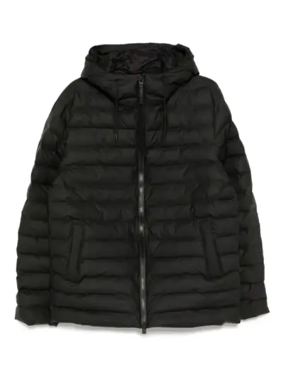 Rains logo-patch jacket - Black