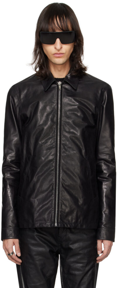 Rick Owens Black Brad Leather Jacket