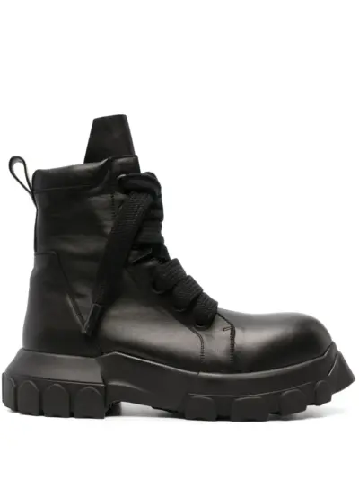 Rick Owens Bozo Tractor leather boots - Black