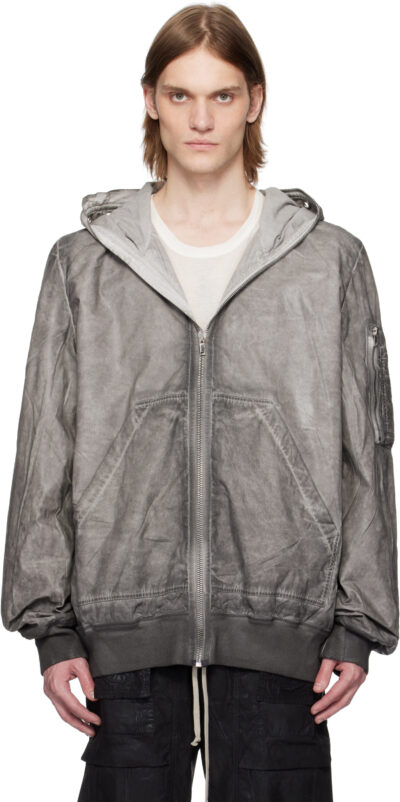 Rick Owens DRKSHDW Gray Hollywood Flight Bomber Jacket