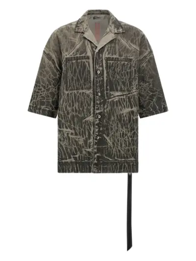 Rick Owens DRKSHDW Magnum Tommy crackle-effect shirt - Grey
