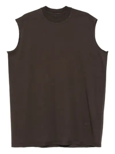 Rick Owens DRKSHDW raw-edge sleeveless T-shirt - Brown