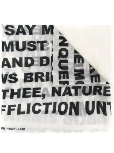 Rick Owens DRKSHDW typeface scarf - White