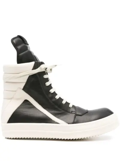 Rick Owens Geobasket high-top leather sneakers - Black
