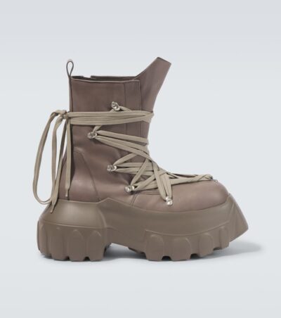 Rick Owens Megalaced Mega Tractor leather combat boots