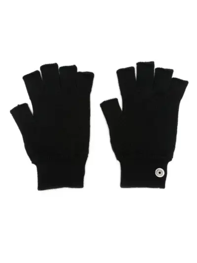 Rick Owens fingerless cashmere gloves - Black