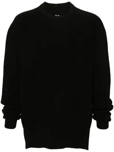 Rick Owens fisherman-knit virgin-wool jumper - Black