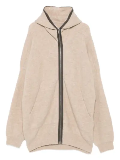 Rick Owens hooded zip-front cardigan - Neutrals