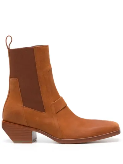 Rick Owens leather ankle boots - Brown