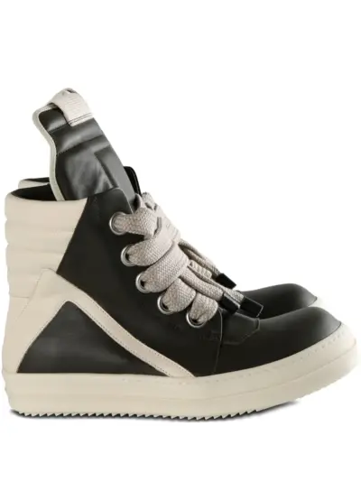 Rick Owens leather lace-up sneakers - Black