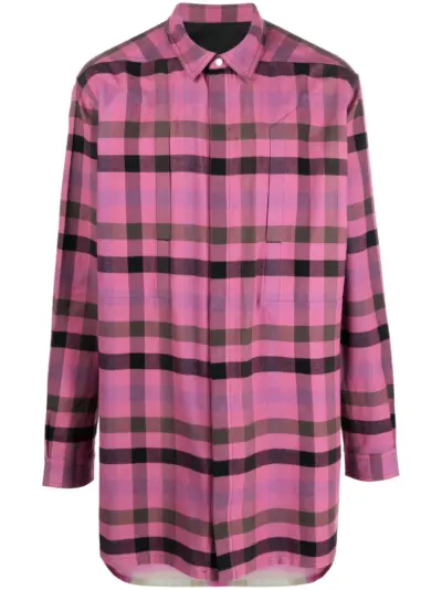 Rick Owens plaid-check print shirt - Pink