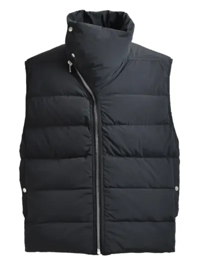 Rick Owens quilted asymmetrical vest - Black