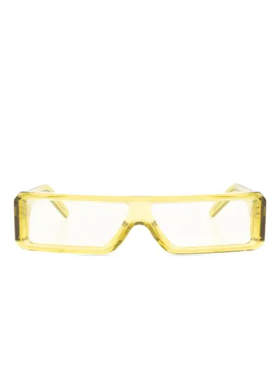 Rick Owens rectangular-frame sunglasses - Yellow