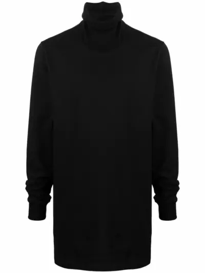 Rick Owens roll-neck organic-cotton sweatshirt - Black