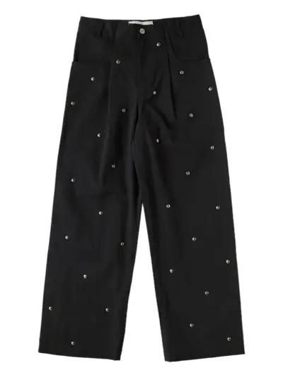 Song For The Mute bead-embellished straight-leg trousers - Black