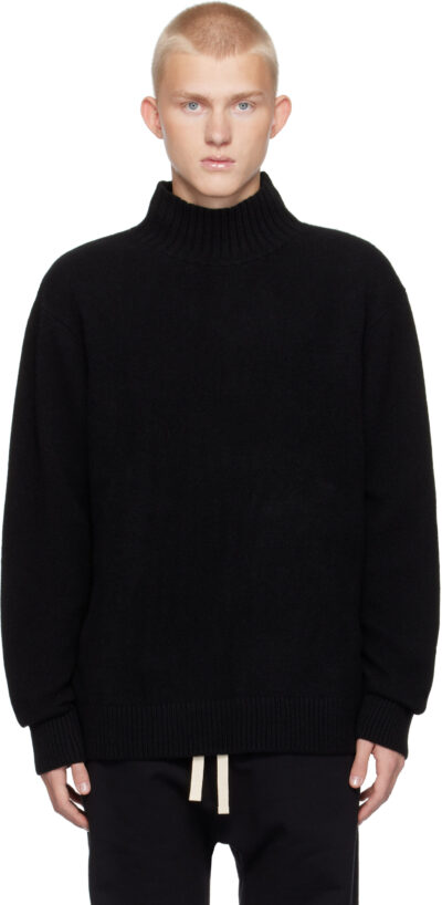 The Elder Statesman Black Relaxed Turtleneck