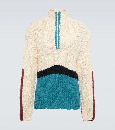 The Elder Statesman Block N Spiral bouclÃ© sweater